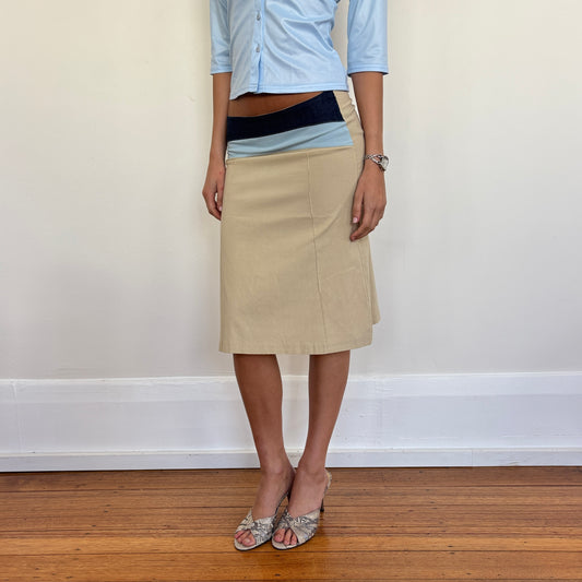 Italian beige midi skirt - XS