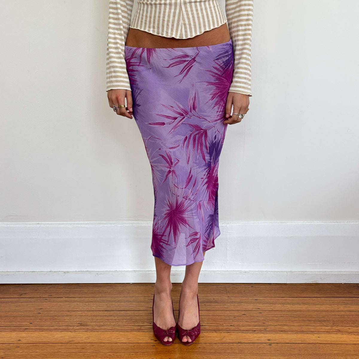 Italian purple midi skirt - XS/S