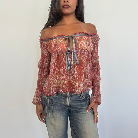 Italian silk long sleeve - M