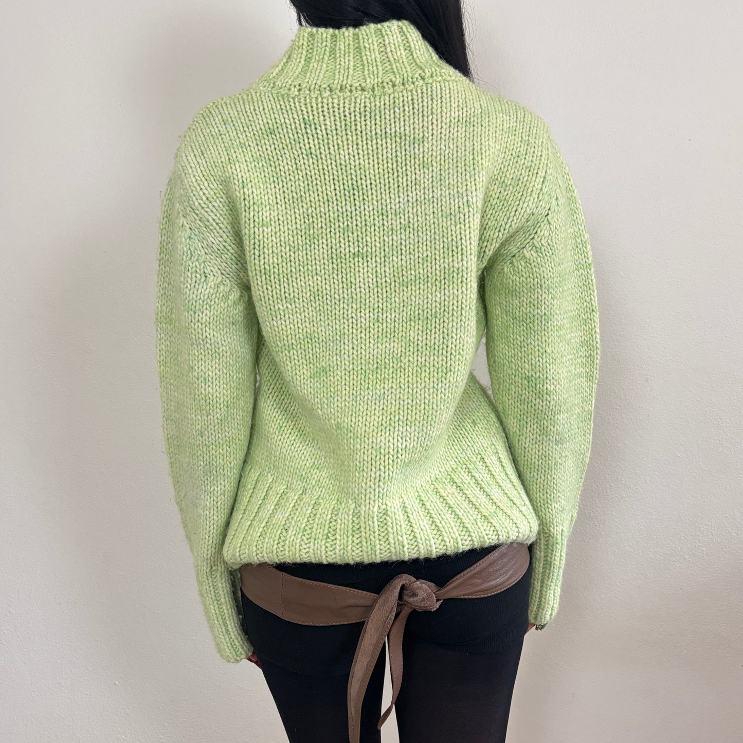 Green wool jumper - S/M