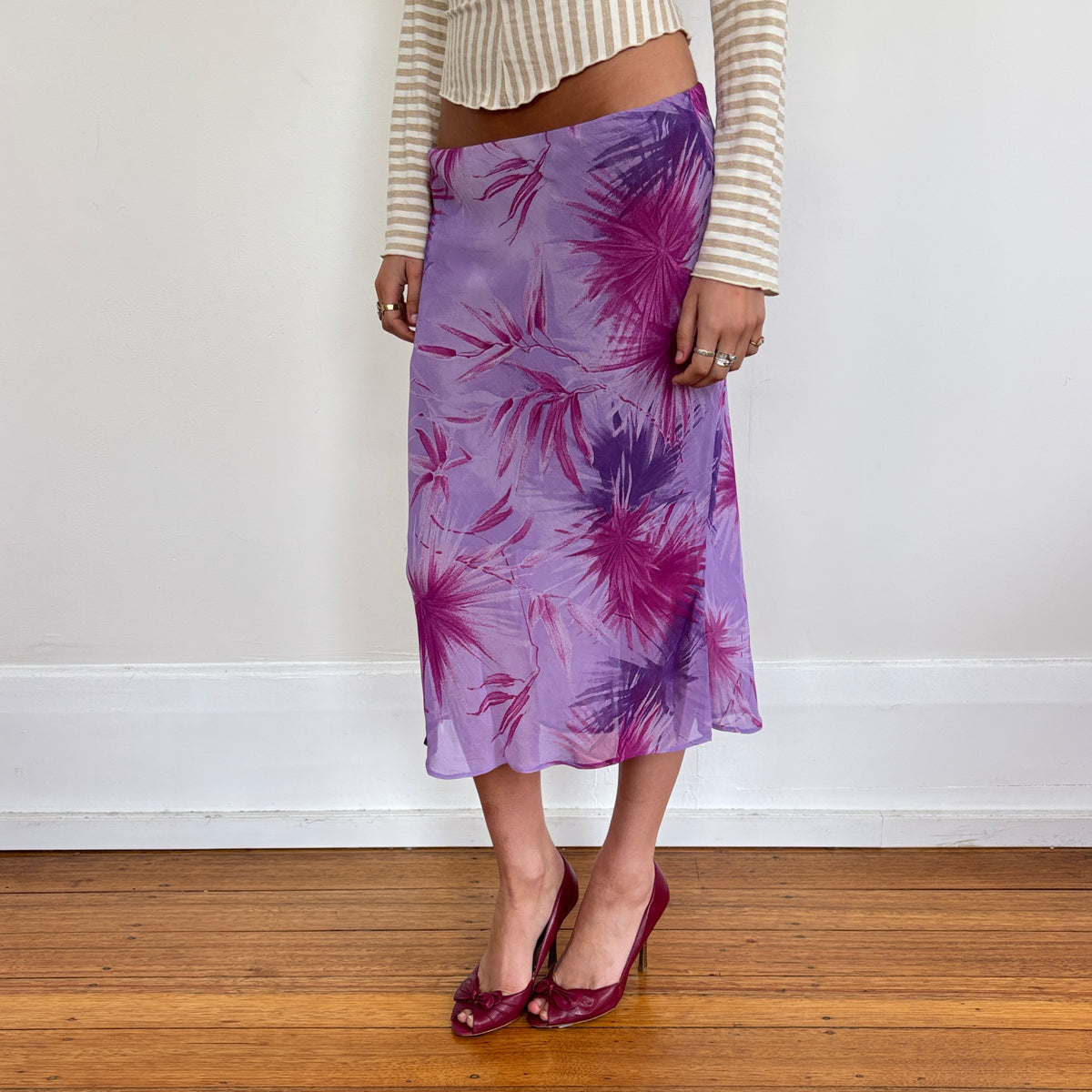 Italian purple midi skirt - XS/S