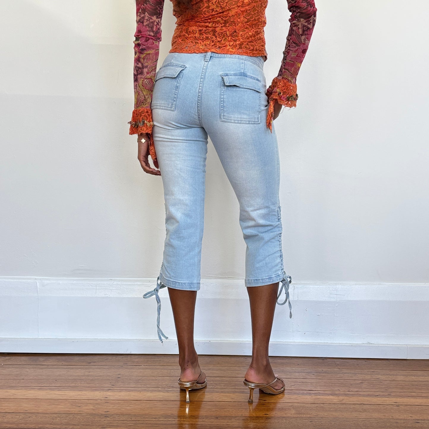 Ruched denim capris - XS