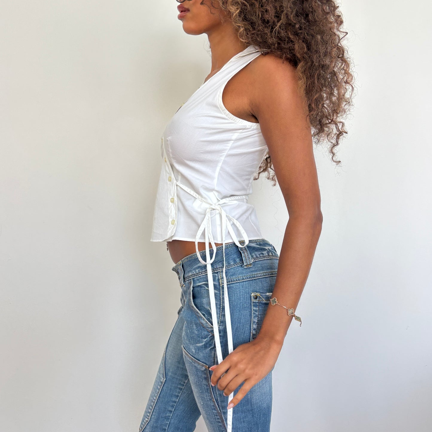 White wrap top - S/M