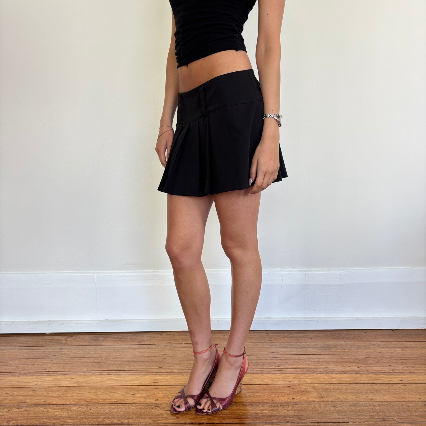 Italian pleated mini skirt - S/M