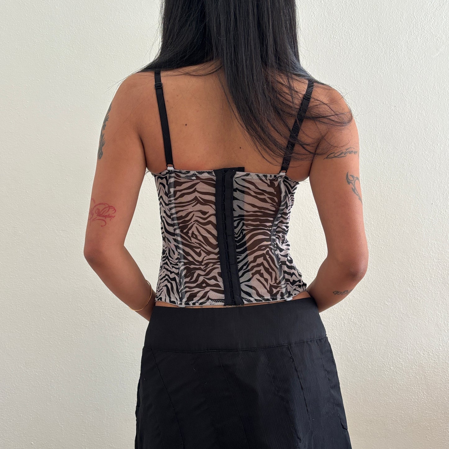 Zebra mesh corset - S