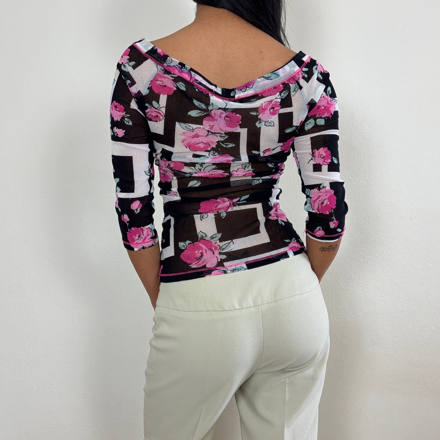 'Morgan de toi' graphic mesh top - XS/S