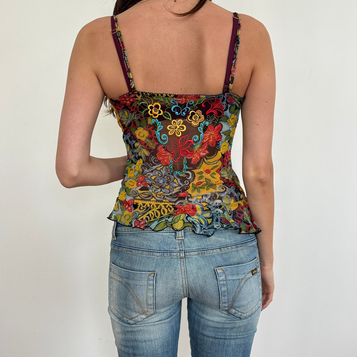 Italian graphic mesh cami - S/M