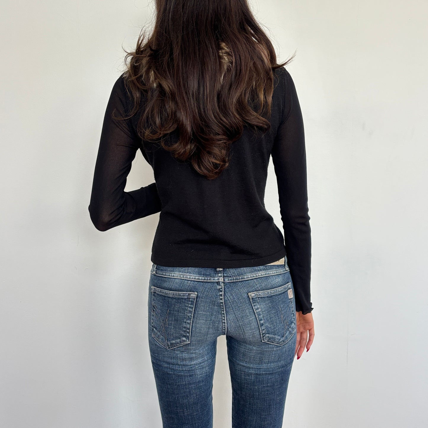 Italian wool knit w fur collar - S/M