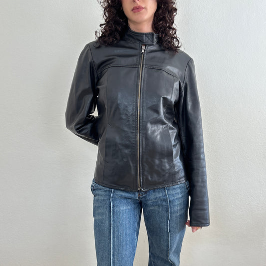 Black leather jacket - M/L