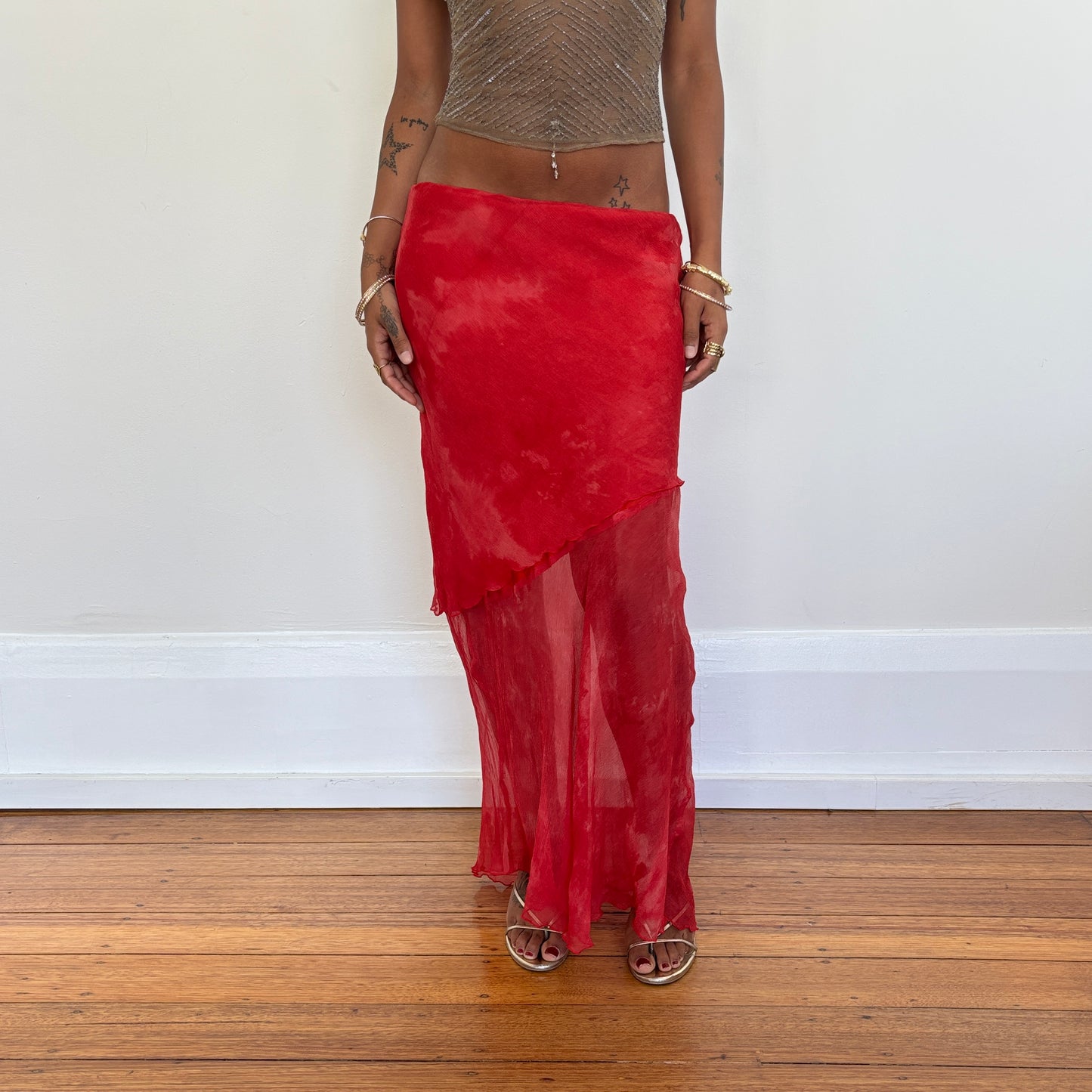 Italian silk maxi skirt - XS