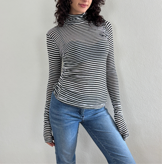 Striped long sleeve top - S