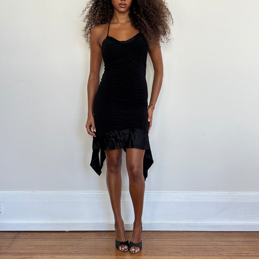 Italian black ruched dress - XS/S