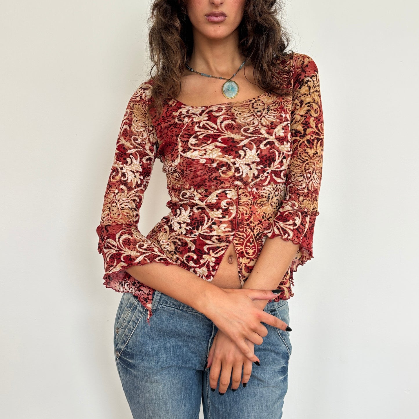 Graphic mesh long sleeve - S/M