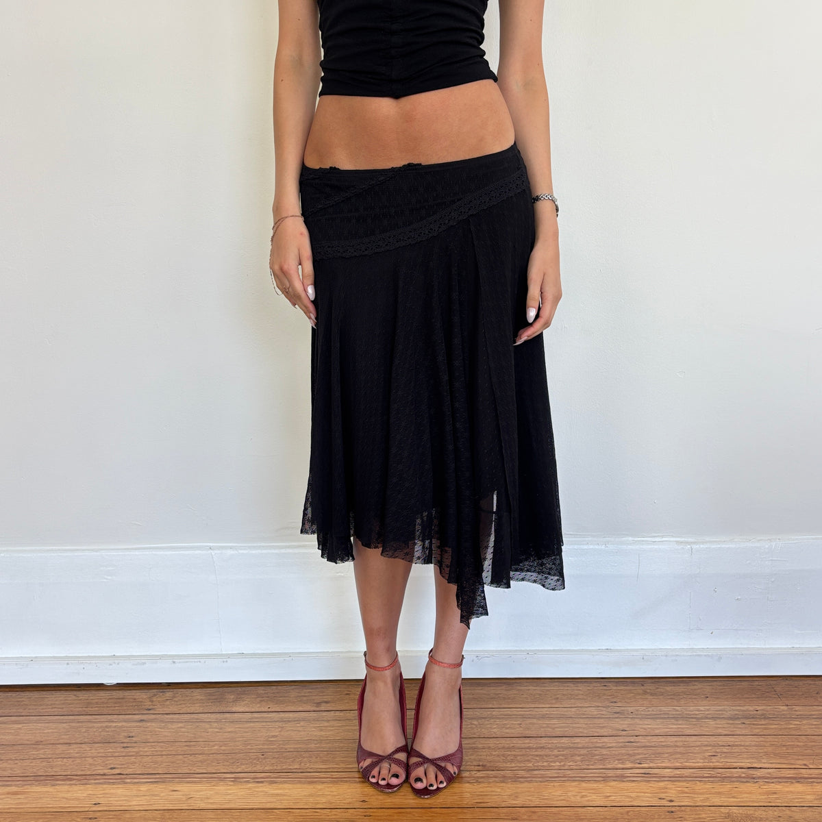 Italian black mesh midi skirt - XS/S – sabsshop