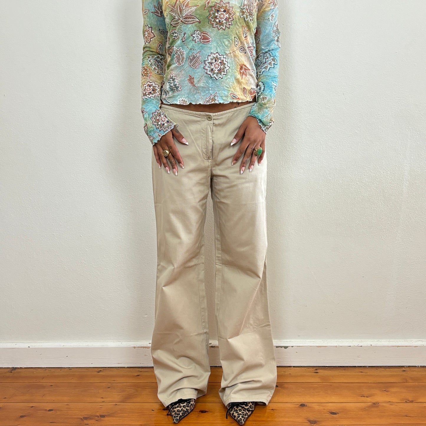 Beige cotton pants - XS/S