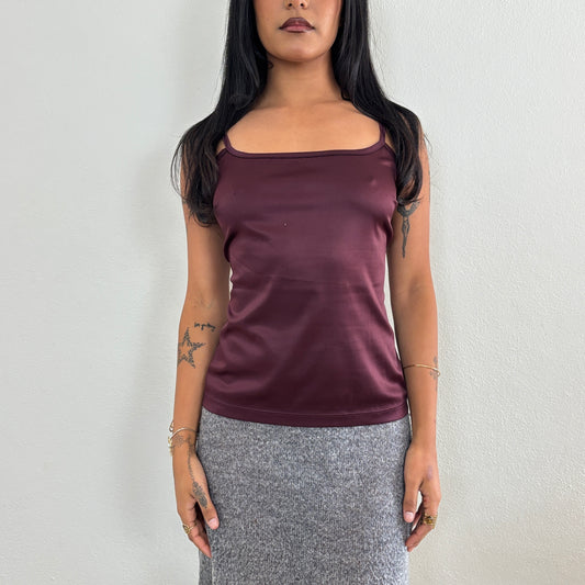 Plum metallic cami - M
