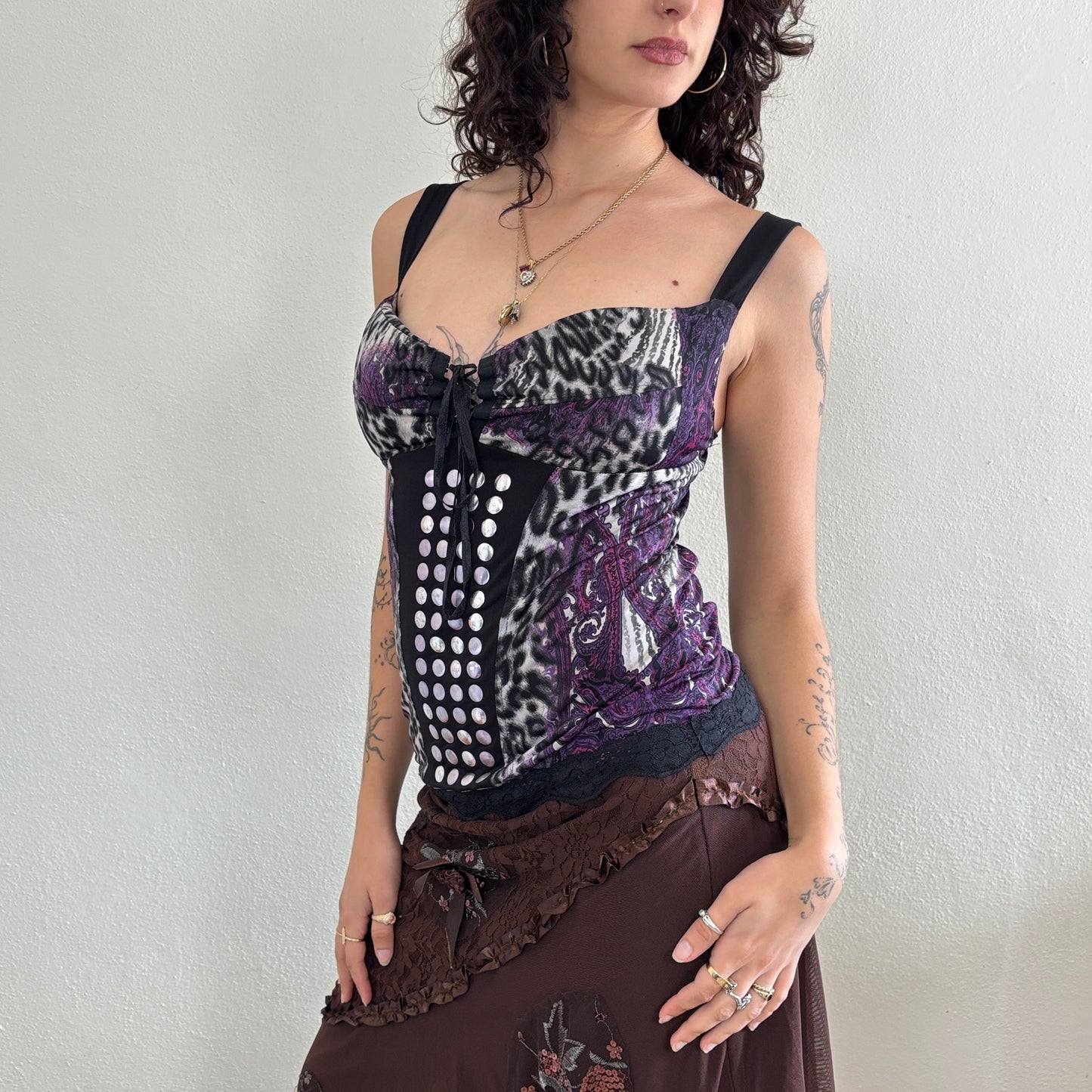 Animal print corset top - M
