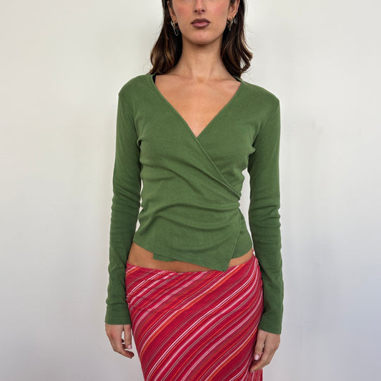 Green wrap top - S/M