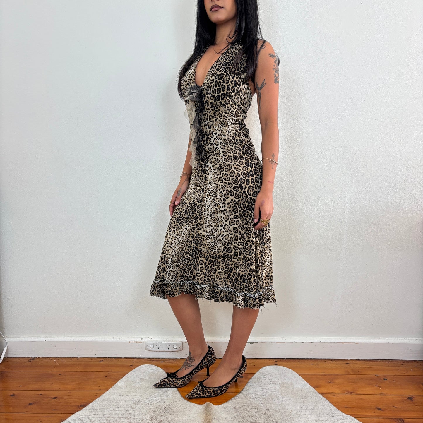 Leopard midi dress - S/M