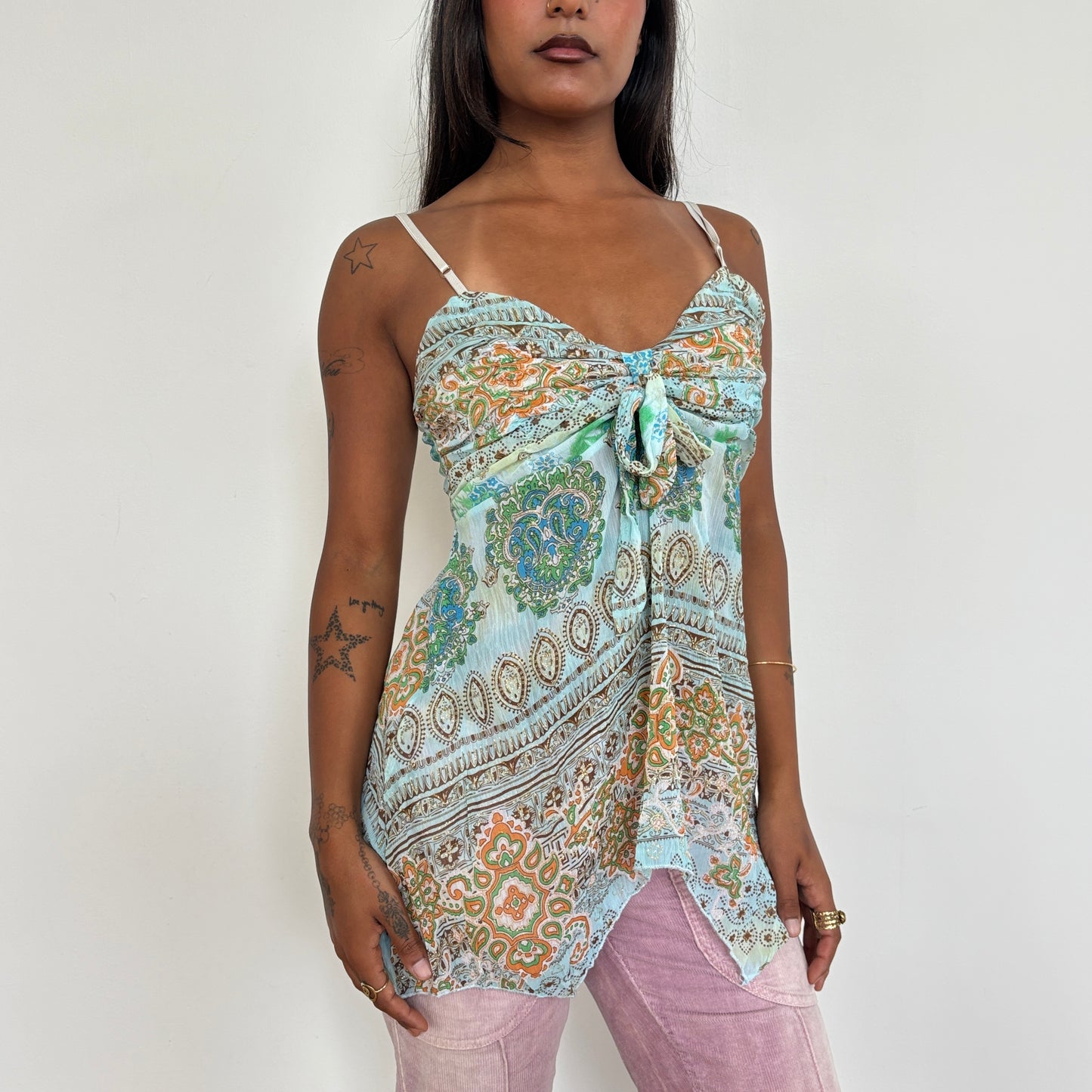 Italian sparkly mesh cami - M