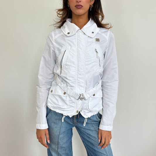 White ruched jacket - M