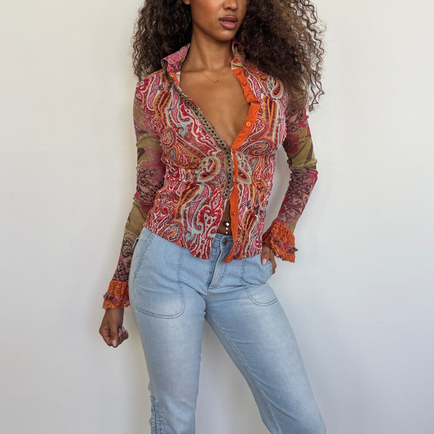 Italian paisley print shirt - XS