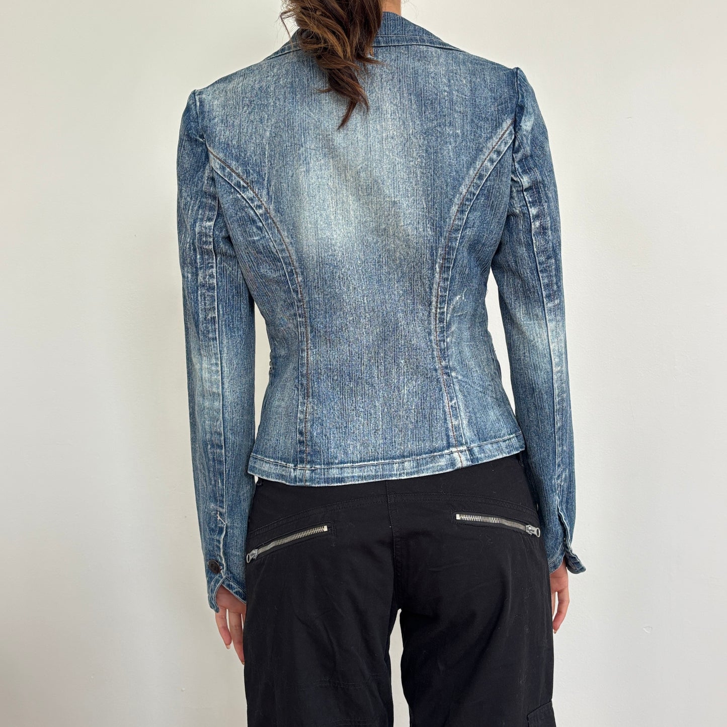 Denim double zip jacket - S