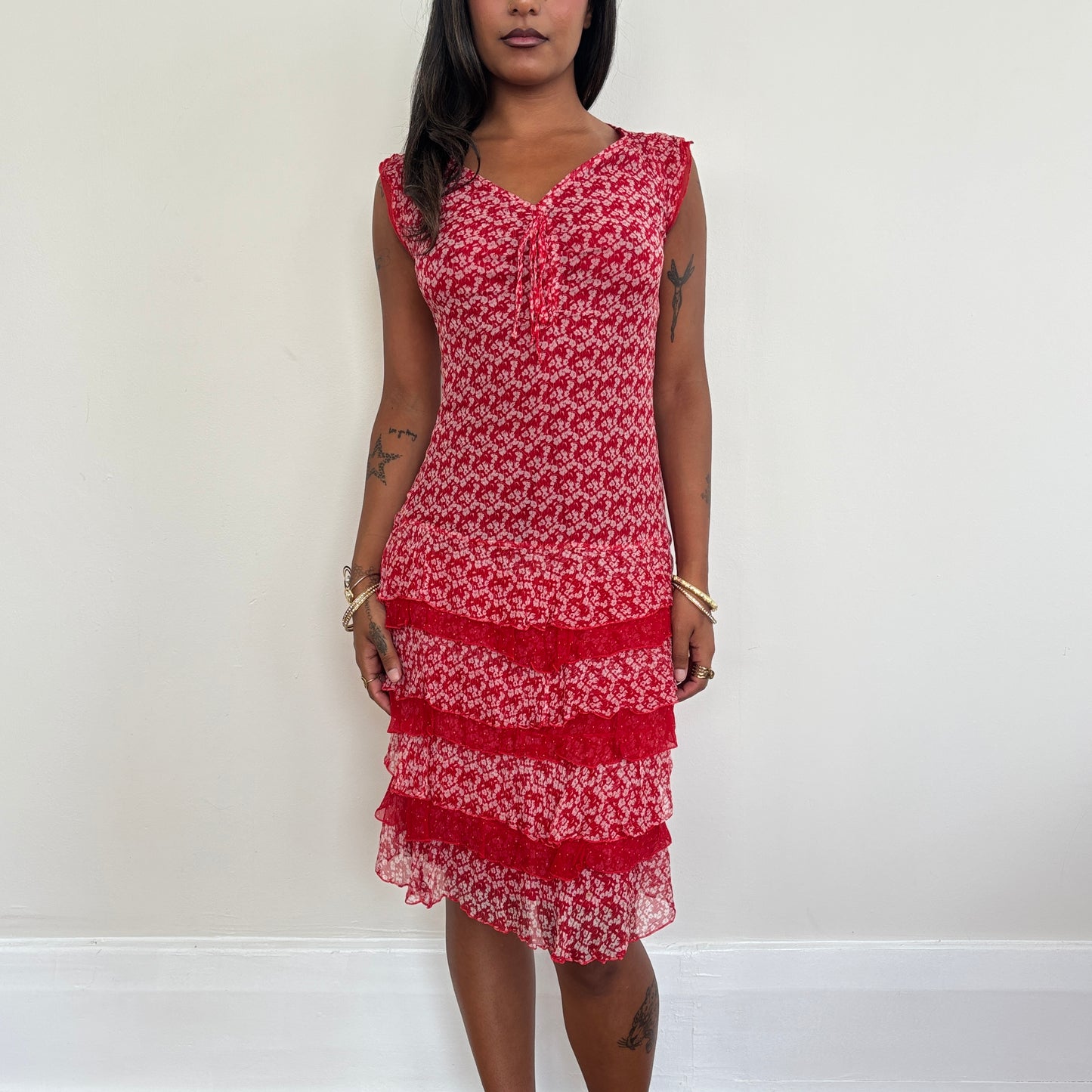 Italian silk floral dress - XS/S