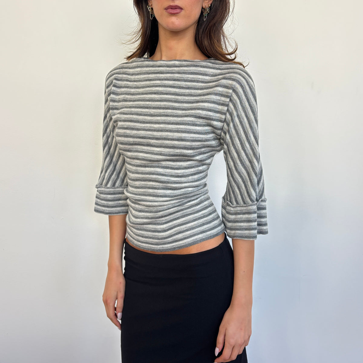 Striped 3/4 top - M