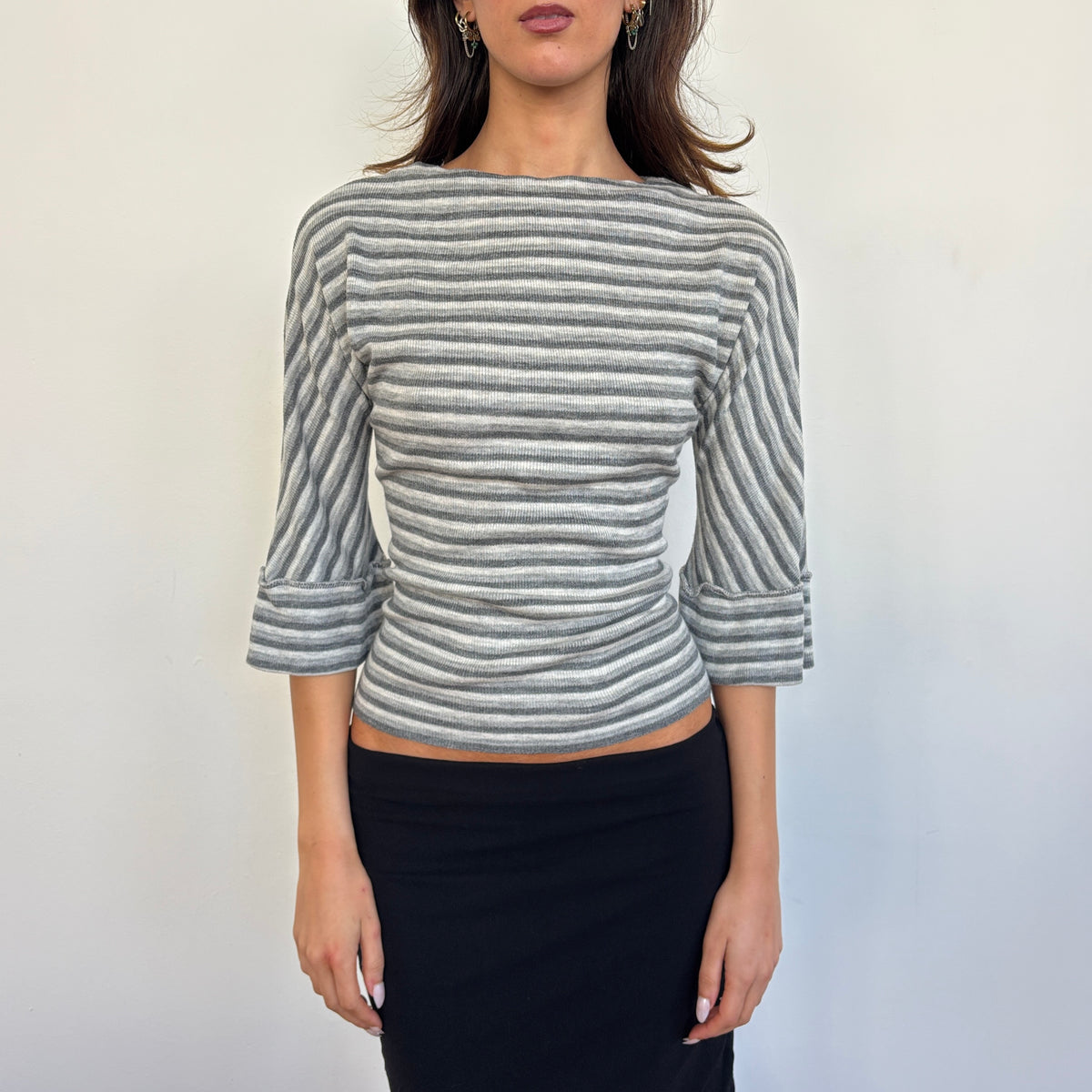 Striped 3/4 top - M