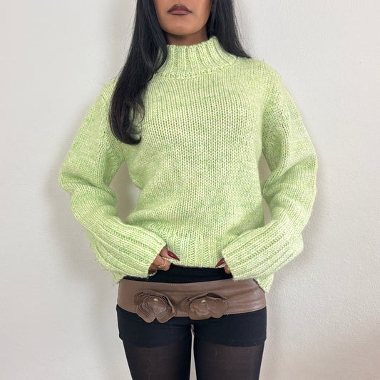 Green wool jumper - S/M