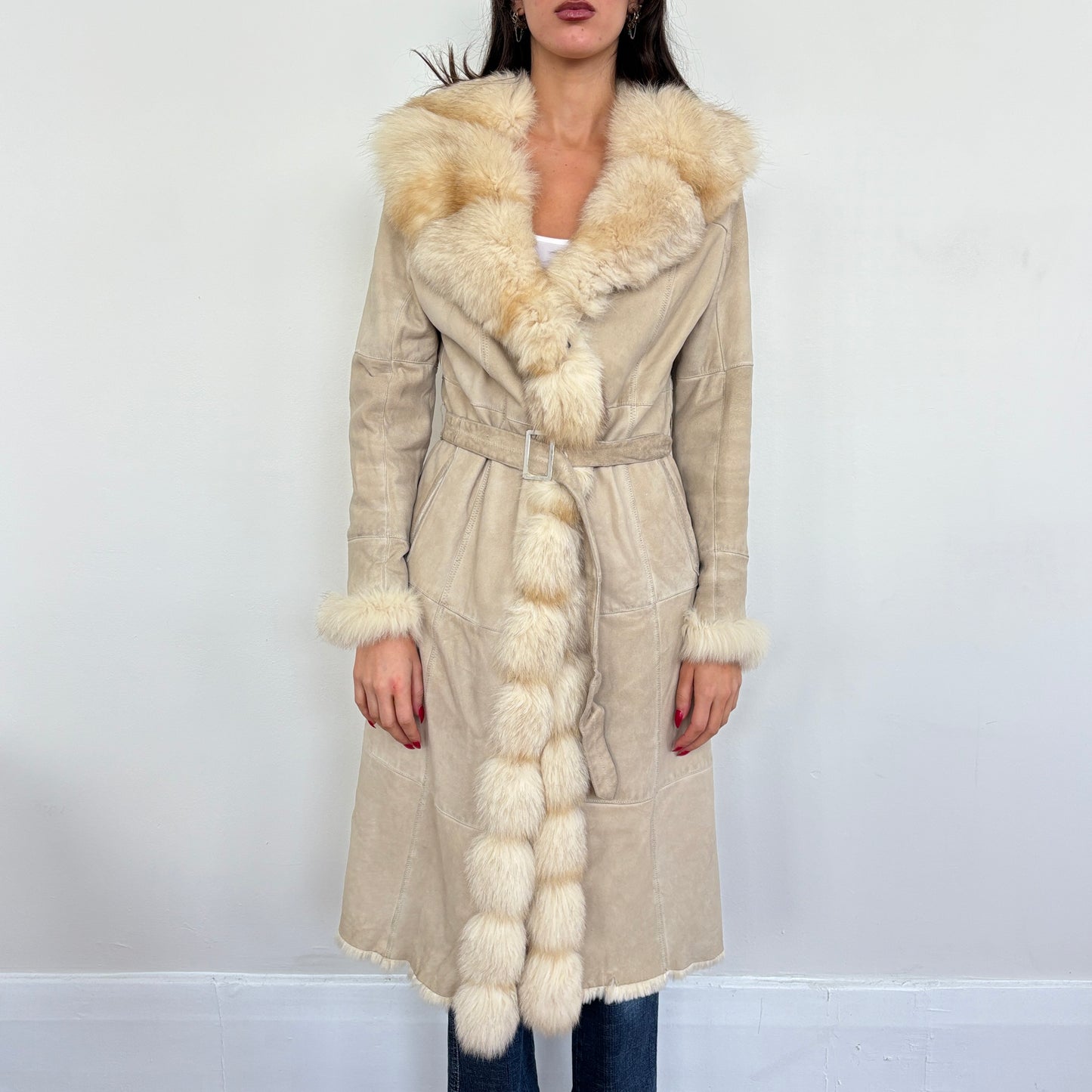 Italian suede fur coat - S/M