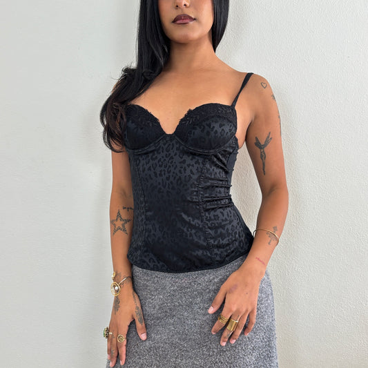 Black leopard corset - XS