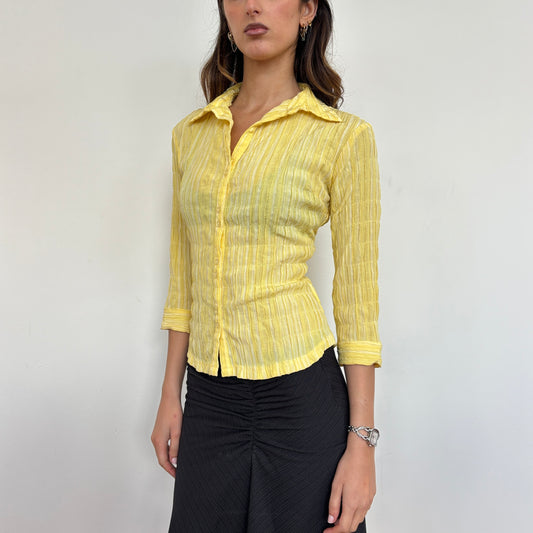 Yellow ruched shirt - S/M