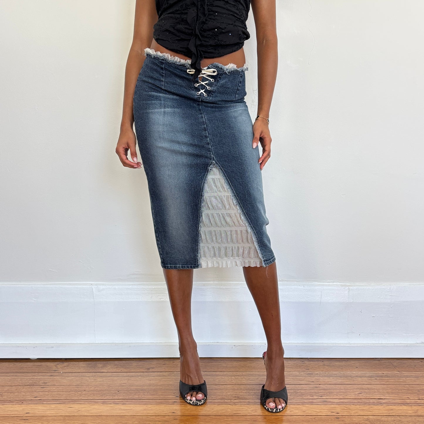 Italian denim midi skirt - XS