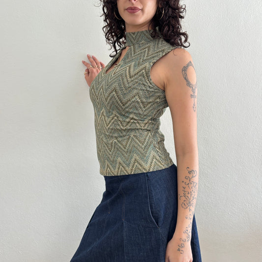 Green sparkly top - S/M