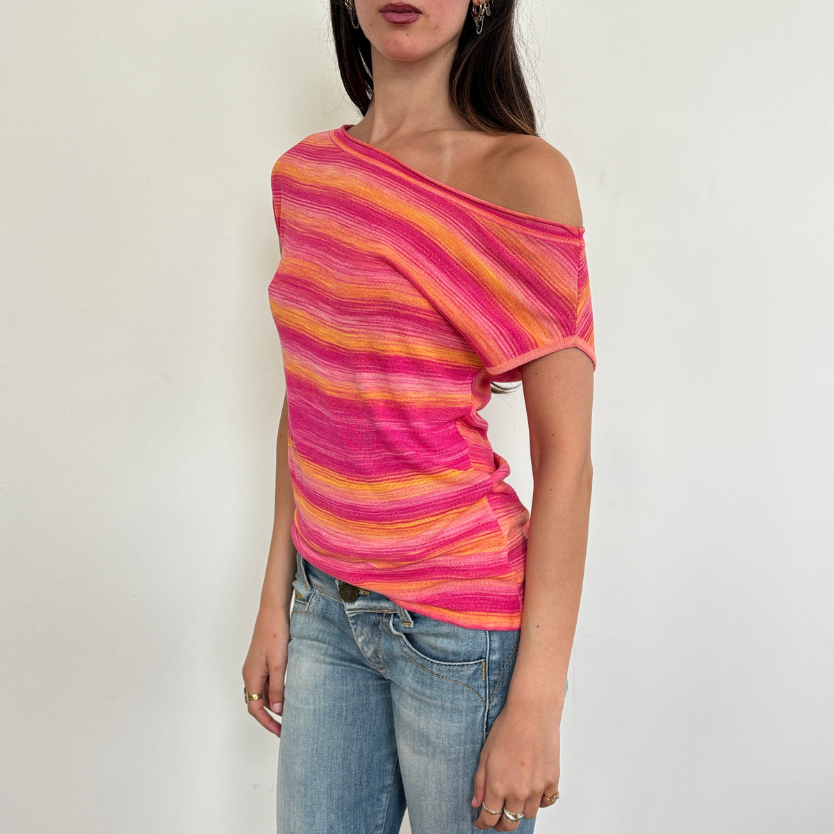 Striped slouchy top - OS