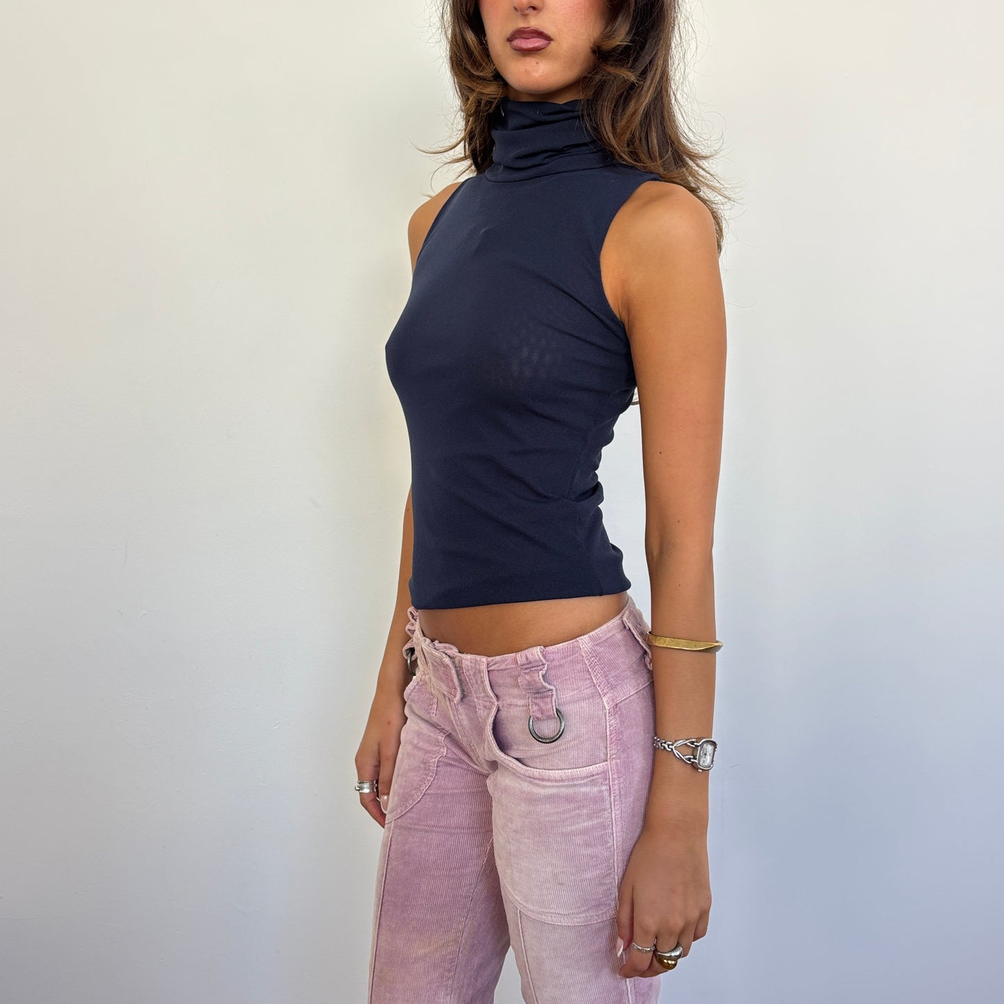 Italian high neck mesh top - XS/S