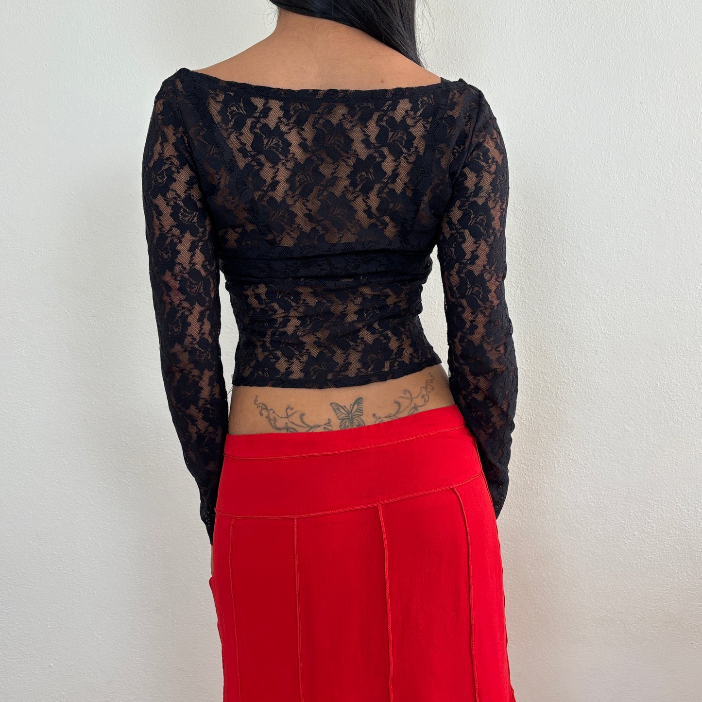 Black lace long sleeve - XS/S