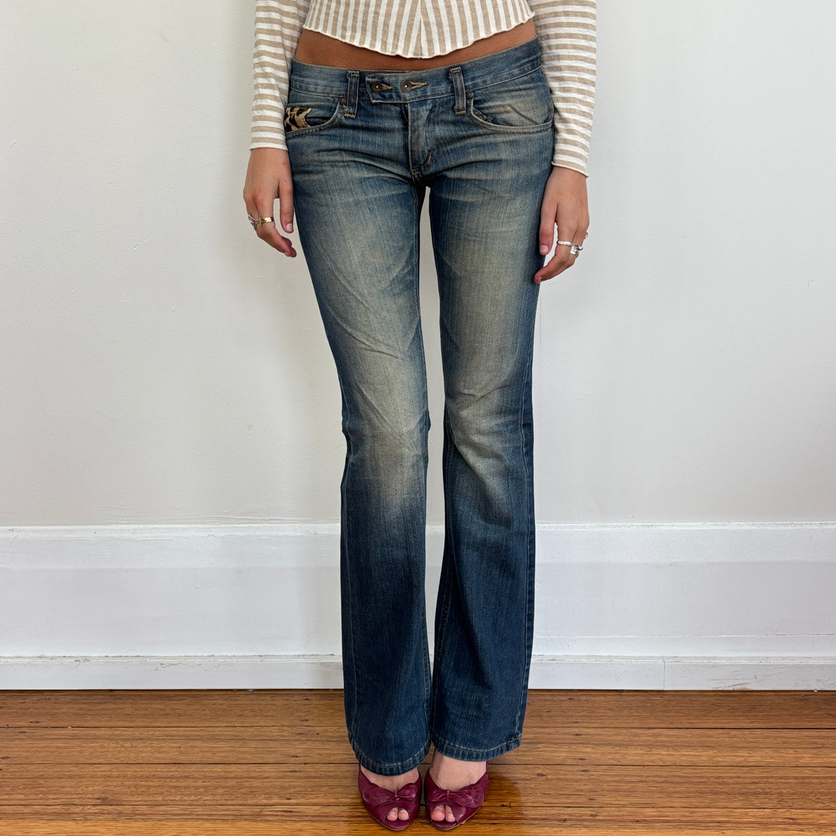 Leopard pocket jeans - XS