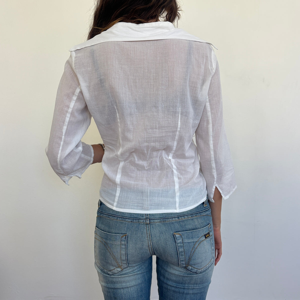 Italian white linen shirt - M