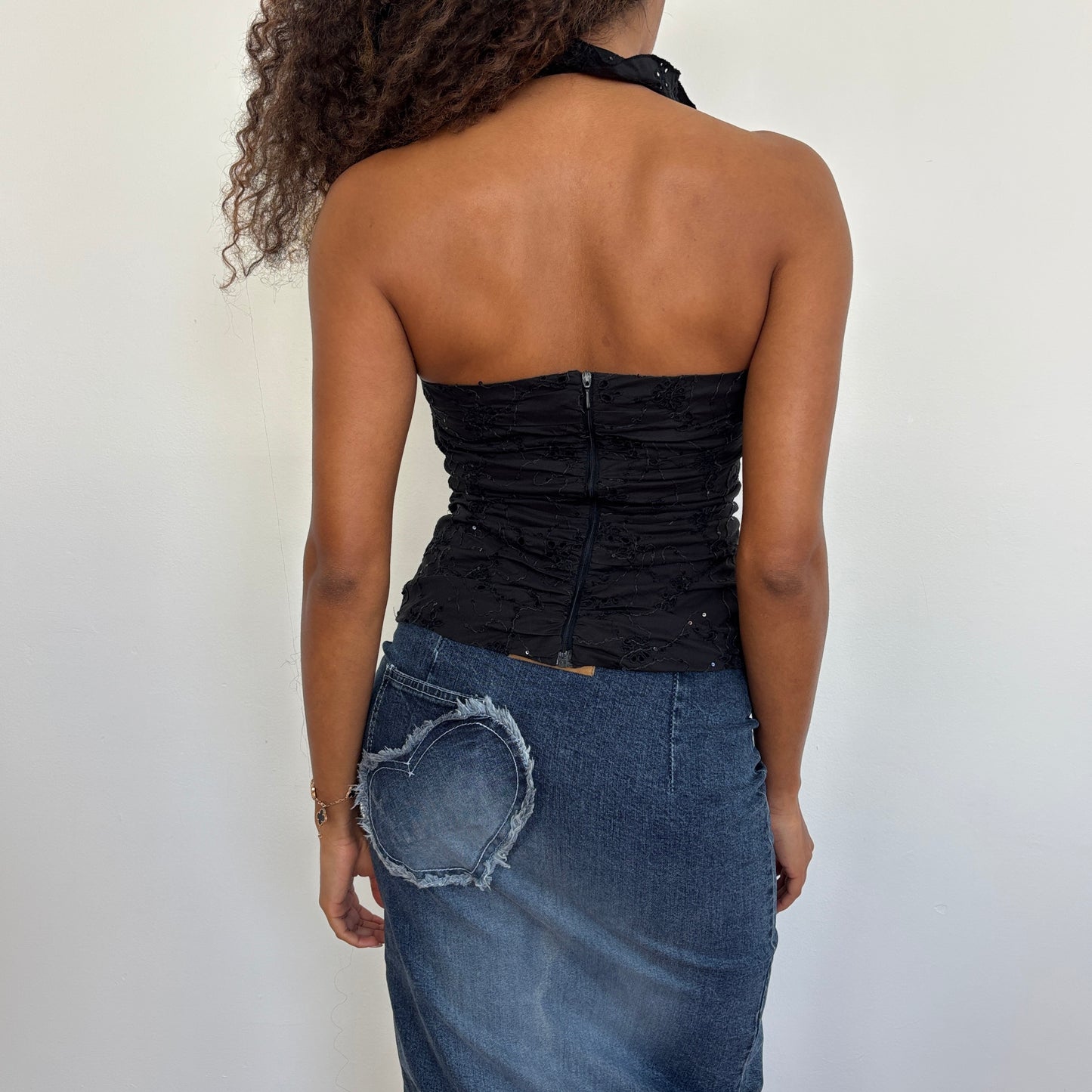 Italian ruffle halter top - XS/S