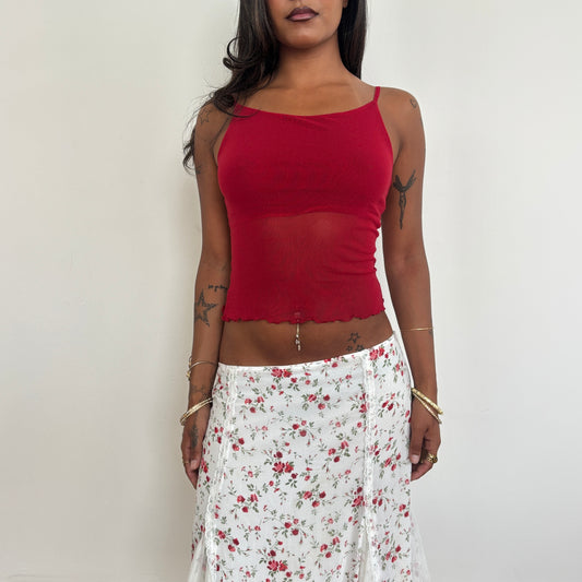 Italian red mesh top - XS
