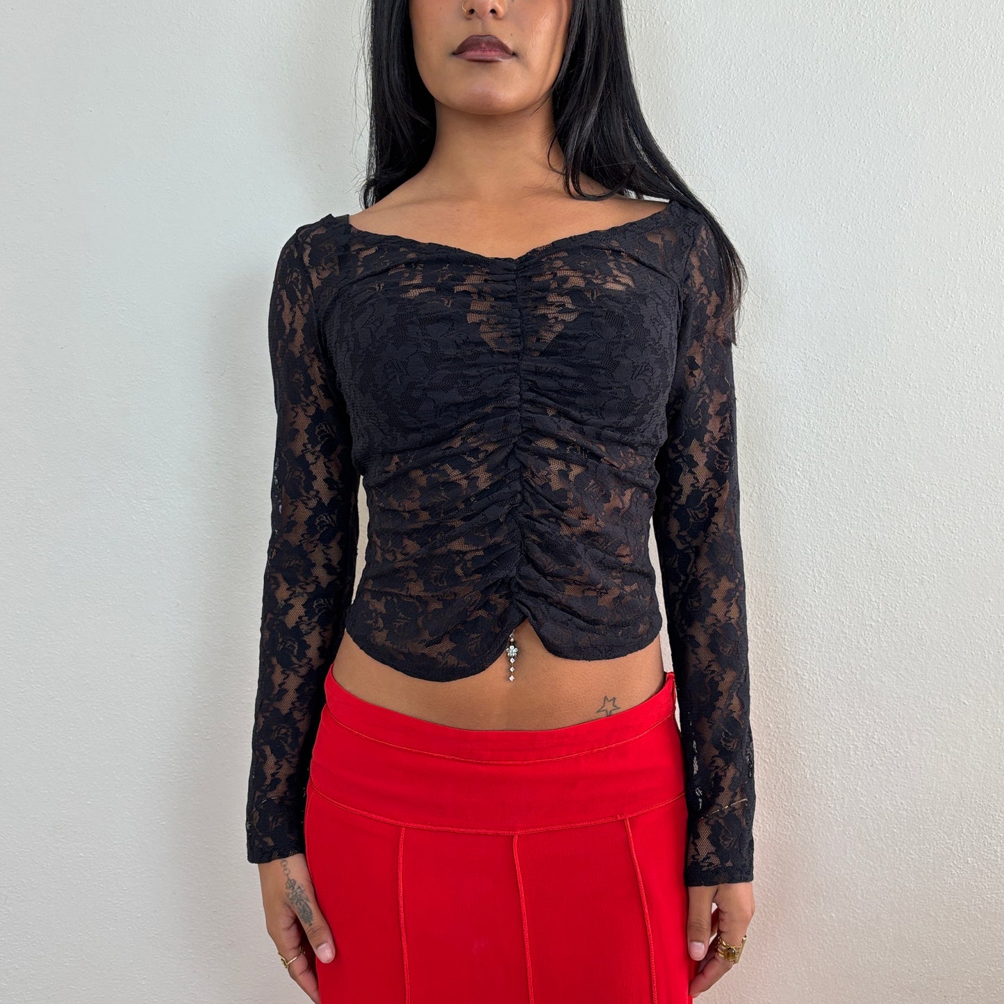 Black lace long sleeve - XS/S