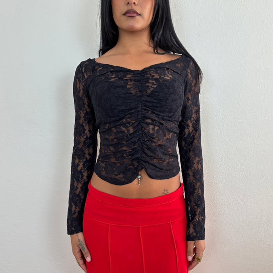 Black lace long sleeve - XS/S