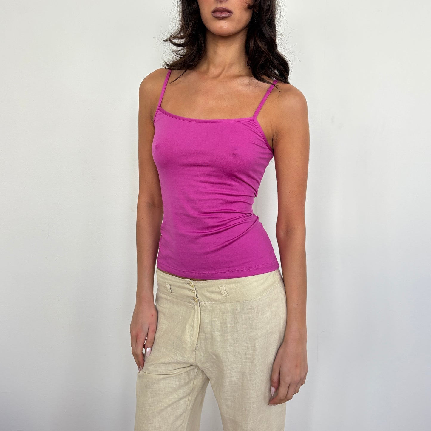 Fuschia slinky cami - M