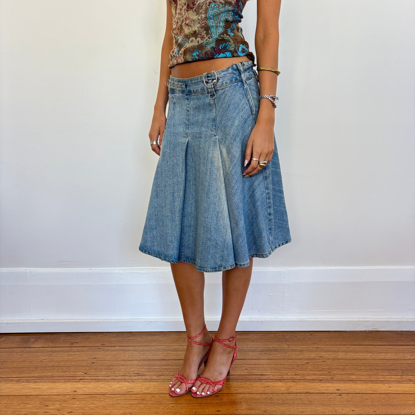 Italian denim midi skirt - XS/S