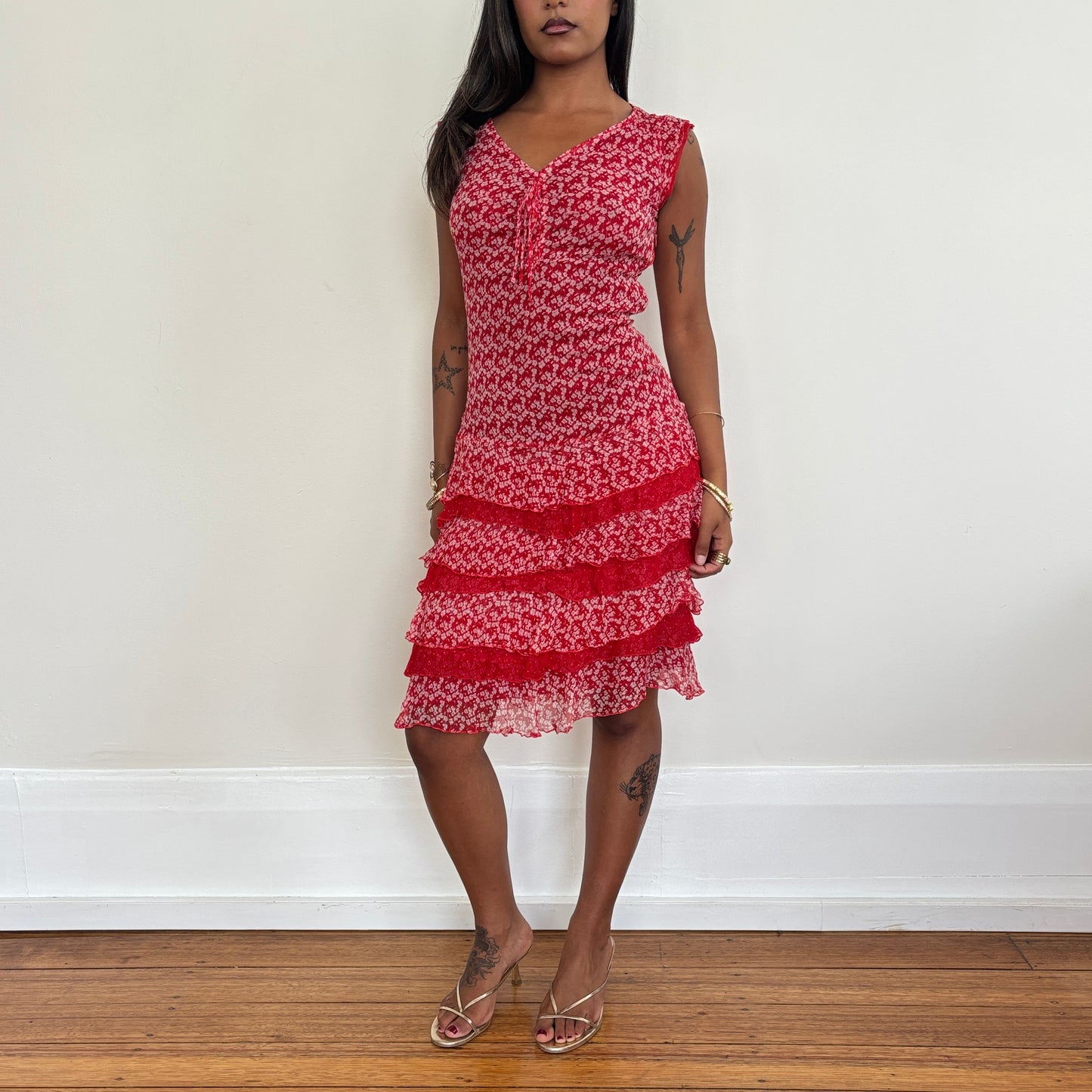 Italian silk floral dress - XS/S