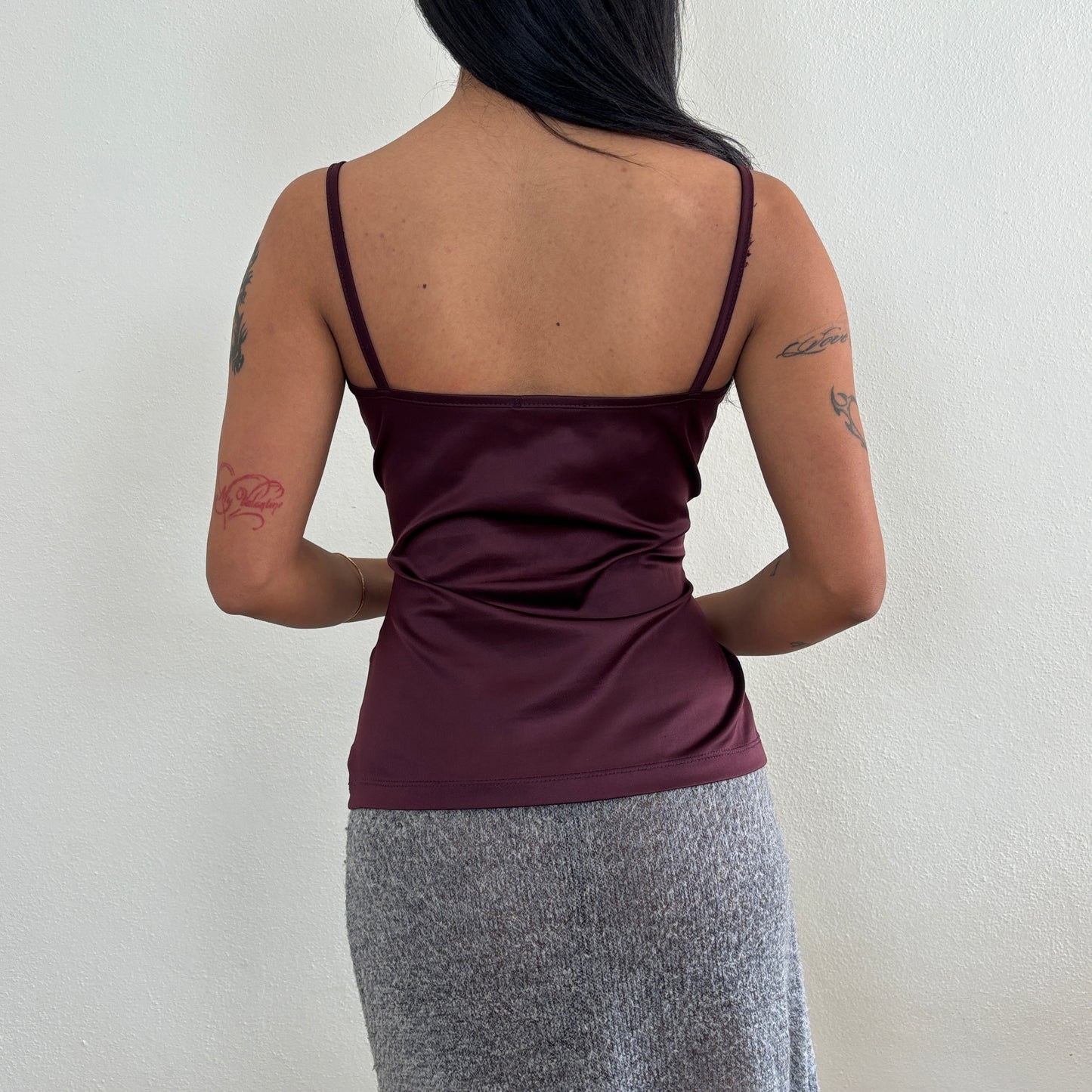Plum metallic cami - M