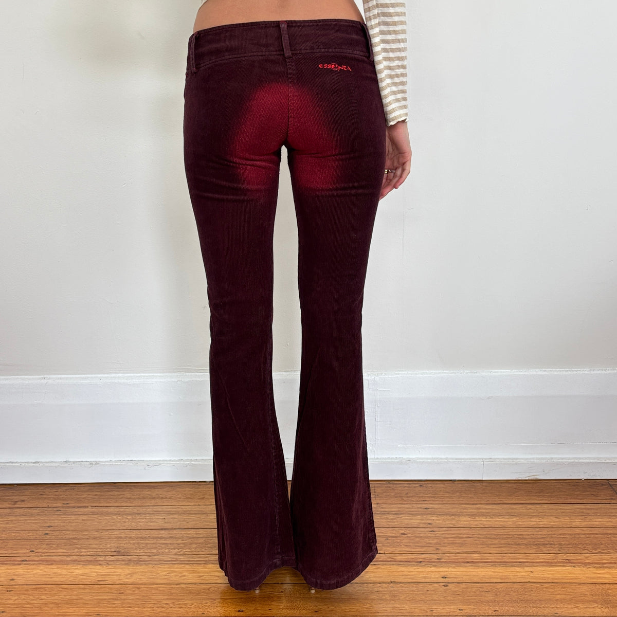 Italian red corduroy flares - XS